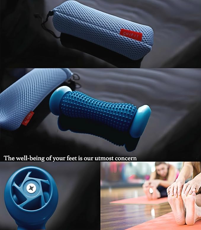 Manual Foot Massager Roller for Plantar Fasciitis Relief, Portable Deep Tissue Muscle Massage Roller for Foot Arch and Heel Pain, Effective Reflexology Tool Relax The Nerves (Navy Blue)