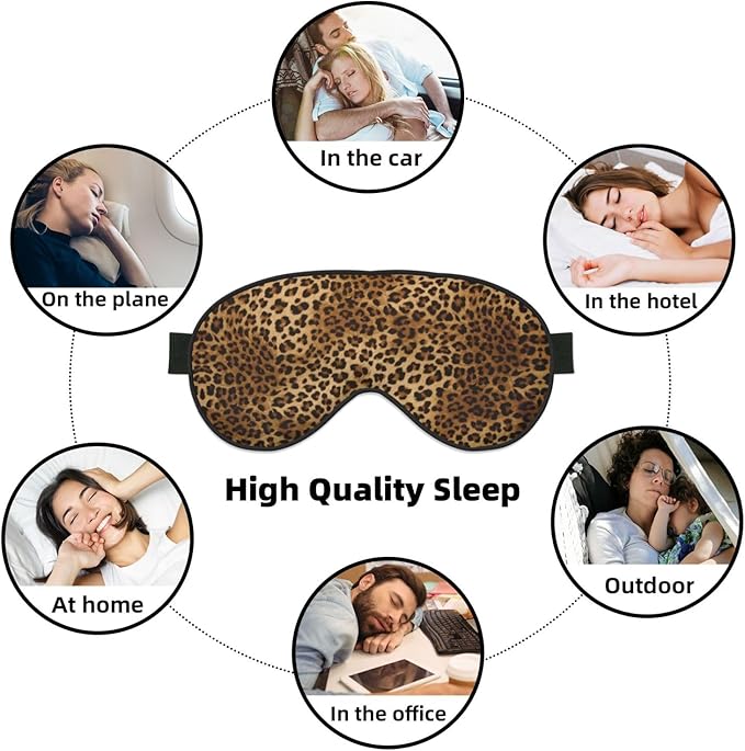 Abstract Brown Leopard Sleep Mask for Sleeping, Soft Comfort Eye Shade, Blackout Eye Cover, Deep Rest, Travel, Nap, Meditation