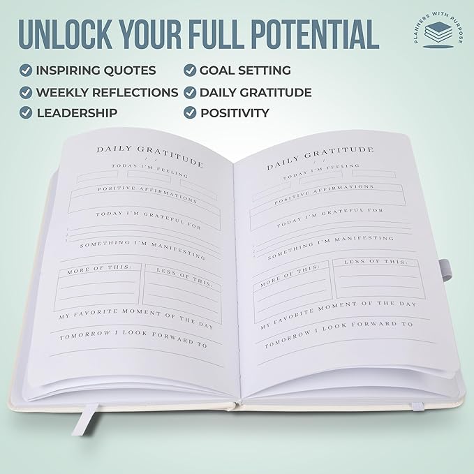 Gratitude Journal for Women – 5 Minute Journal for Happiness, Positivity, Affirmation, Inspirational, Manifestation, & Self Care – Undated Planner Guided with Prompts Daily 2025