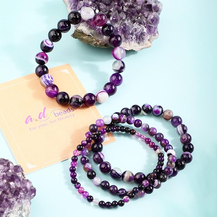 AD Beads 4mm6mm8mm10mm Handmade Bracelet - Natural Gemstone for Peace and Tranquility - Meditation, Yoga, Healing and Energy Gift for Unisex