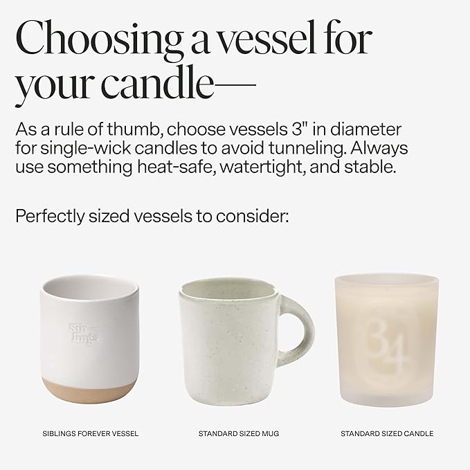 Siblings Candle Making Kit | DIY Coconut-Soy Wax Candle Kit with Wooden Wick | Scent No 08: Honeysuckle, Peony, Amber | Clean, Non-Toxic, Reusable, 60 Hr Burn