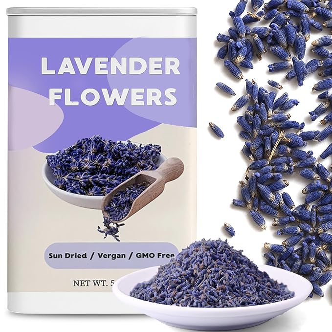 5oz Lavender Tea Loose Leaf – 100% Natural Extra Grade Dried Lavender Flowers for Drinks, Caffeine-Free Te de Lavanda for Culinary, Sachet & Milk Tea