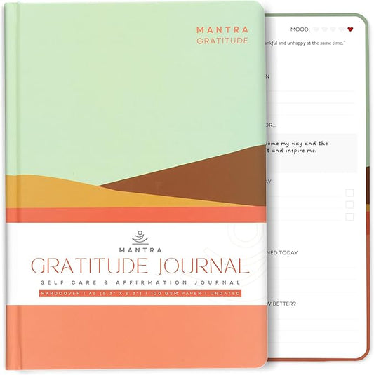 Gratitude Journal For Women & Men - Mental Health, Self Love & Self Care Journal - Morning - 5.8" x 8.3" - Mantra Planner