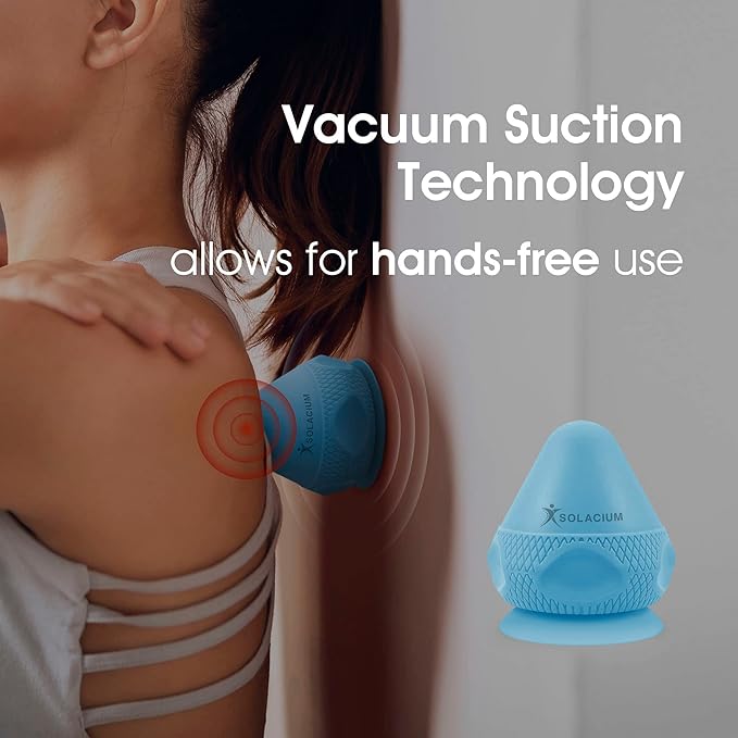 Solacium Mountable Massage Therapy Tool - Multi-Surface Suction Cup Wall Massage Tool for Sore Muscles, Myofascial Release, Stress Relief, Trigger Point and Deep Tissue Massage (Light Blue)