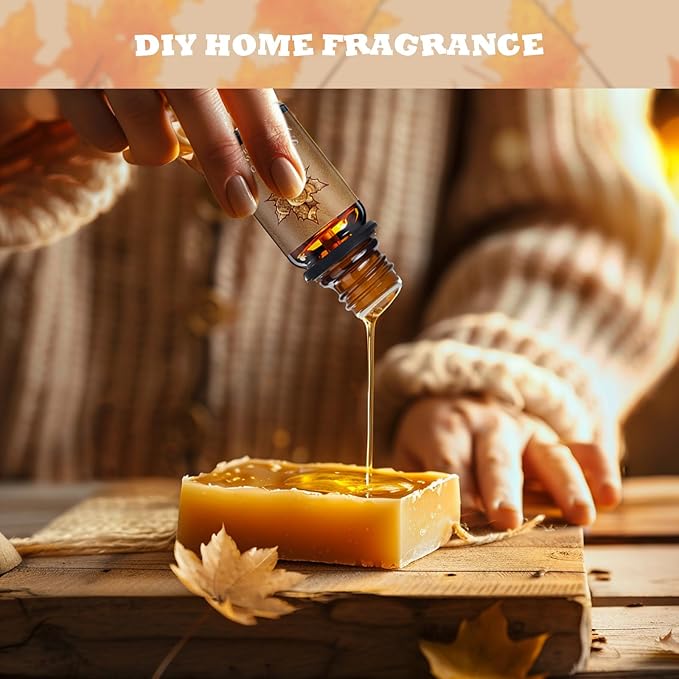 Fall Essential Oils Set, Top 6 Autumn Essential Oils for Diffusers for Home, Fragrance Oil for Candle, Aromatherapy Gift Set | Pumpkin, Apple Cider, Maple Butter, Snickerdoodle, Vanilla, Bonfire Night
