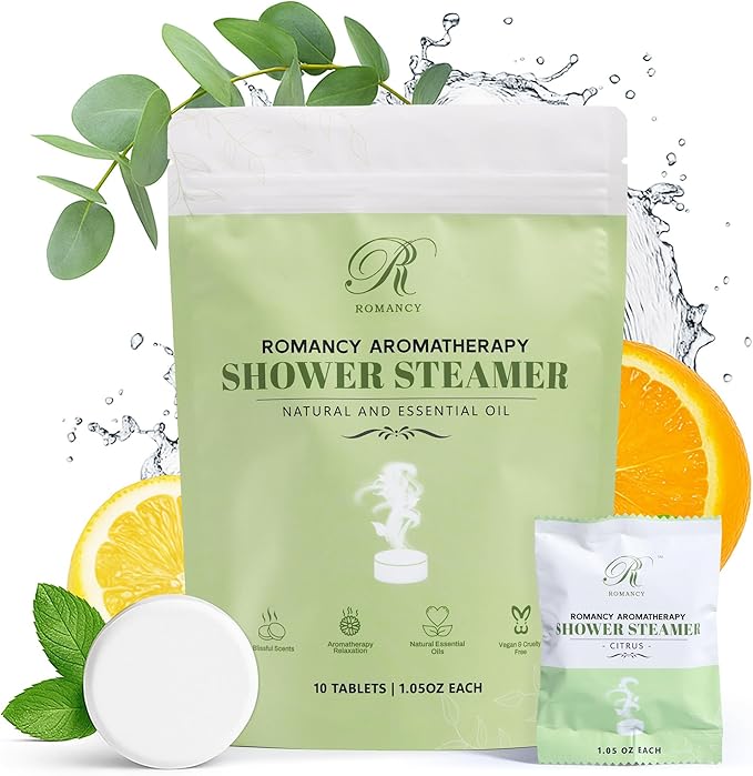 Shower Steamers Aromatherapy Gift Set – 10 Pack Eucalyptus, Mint & Citrus Shower Bombs for Sinus Relief & Relaxation – Organic Spa Gift & Self Care Christmas Stocking Stuffer for Women & Men