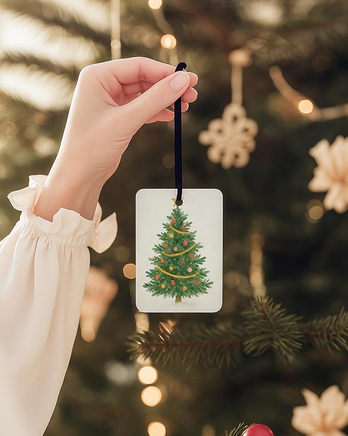 Green Christmas Berry Car Air Freshener 4 Pcs, Rustic Xmas Tree Floral Botanical Hohoho Hanging Air Freshener for Cars Closet Drawer Books, Christmas Car Accessories Mirror Decor for Women