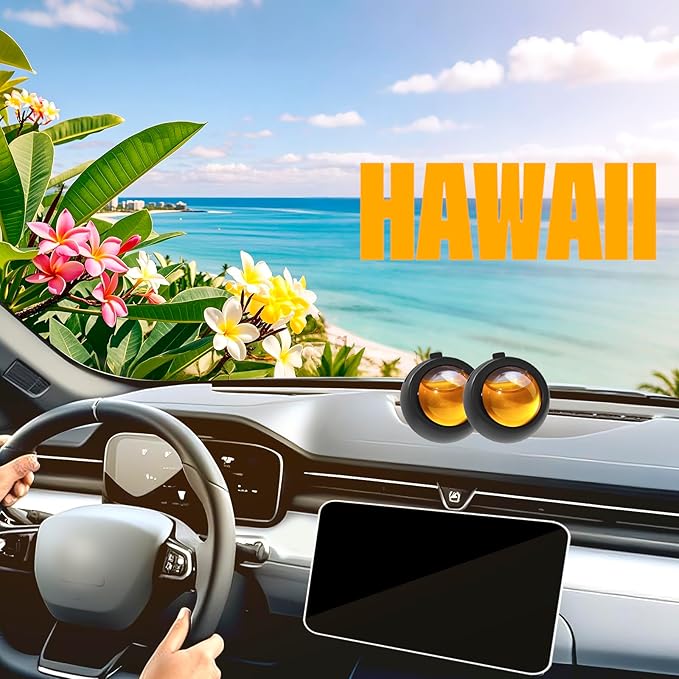 Car Air Freshener Vent Clips, Hawaiian Scent, 6 Pack, Long Lasting Scent Up to 180 Days, Car Fresheners for Women, Car Vent Clip for Men