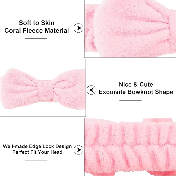 Casoty 6 Pcs Spa Headband, Hair Band for Washing Face, Cheetah Makeup Headband, Skincare Headbands, Soft Fleece Hairband for Face Washing Yoga