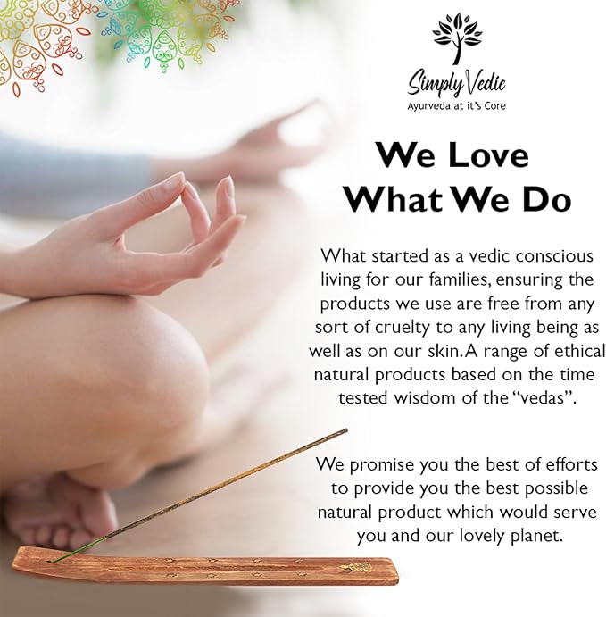 Simply Vedic Signature Incense Sticks Gift Set | 120 Natural Hand-Rolled Non-Toxic Agarbatti with Holder | Sandalwood, Nag Champa, Oudh, Palo Santo, Lavender, Sag | Aromatherapy Meditation Pooja Home