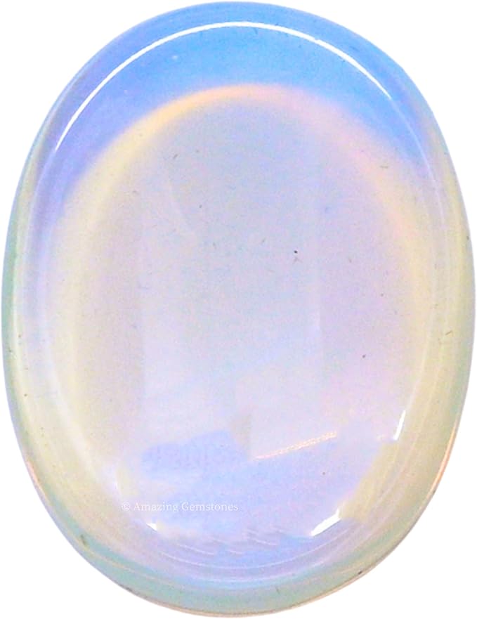 Amazing Gemstone Opalite Worry Stone Crystals and Healing Stones - Worry Stones for Stress Relief Gifts - Piedra Crystal Fidget for Meditation,Relaxation - Unique Stocking Stuffers and Birthday Gifts