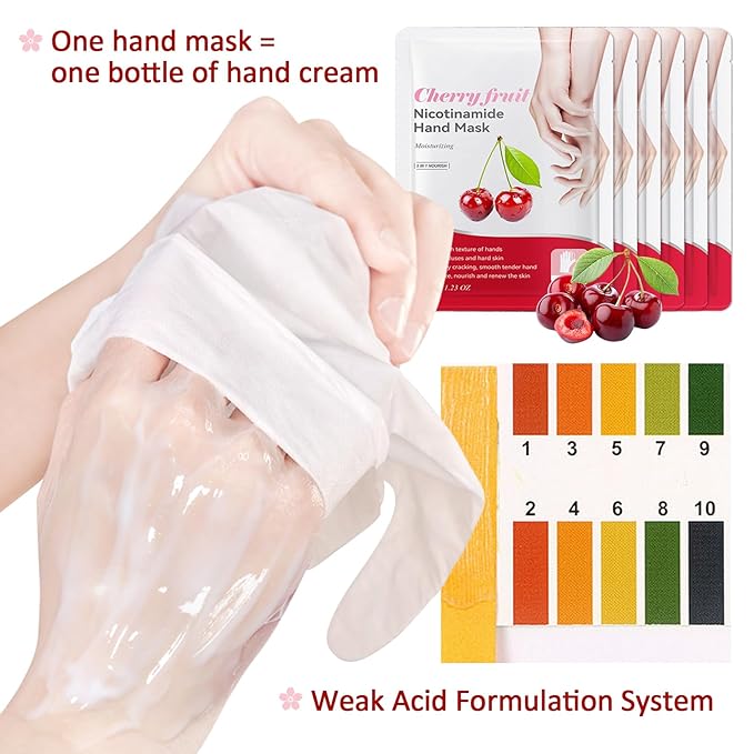 Hand Masks Moisturizing Gloves,6 Pairs Hydrating Hand Peel Masks Gift Set for Dry Cracked Hands Care,Long-lasting and Non-greasy Hand Moisturizer Gloves for Women B