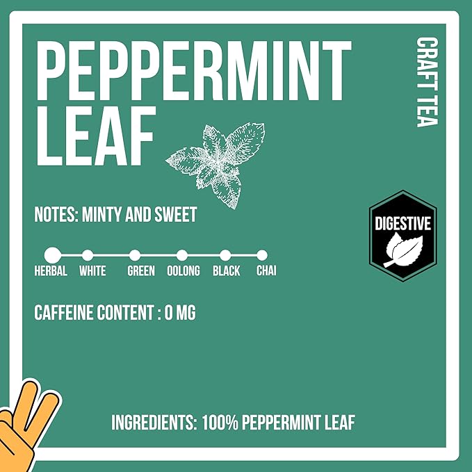 Revival Tea Company Peppermint Tea - Herbal Tea made from 100% Peppermint Leaf - Caffeine Free - Loose Leaf 3 Ounces