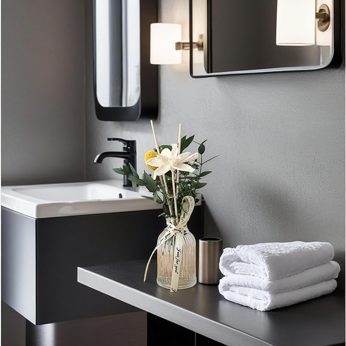 Reed Diffuser of Home Fragrance,Bathroom Diffuser with Sticks, 3.38OZ Essential Oil Lavender Scented, for Home, Office Aroma (Lavender)