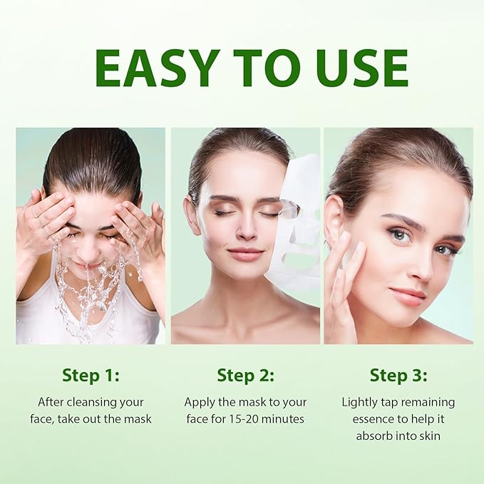 Facial Masks Skincare for Women,Aloe Vera Moisturize Face Mask Sheet for Girl,Hydrating Face Mask for All Skin Types,Dry Skin & Sensitive Skin (10-Packs)