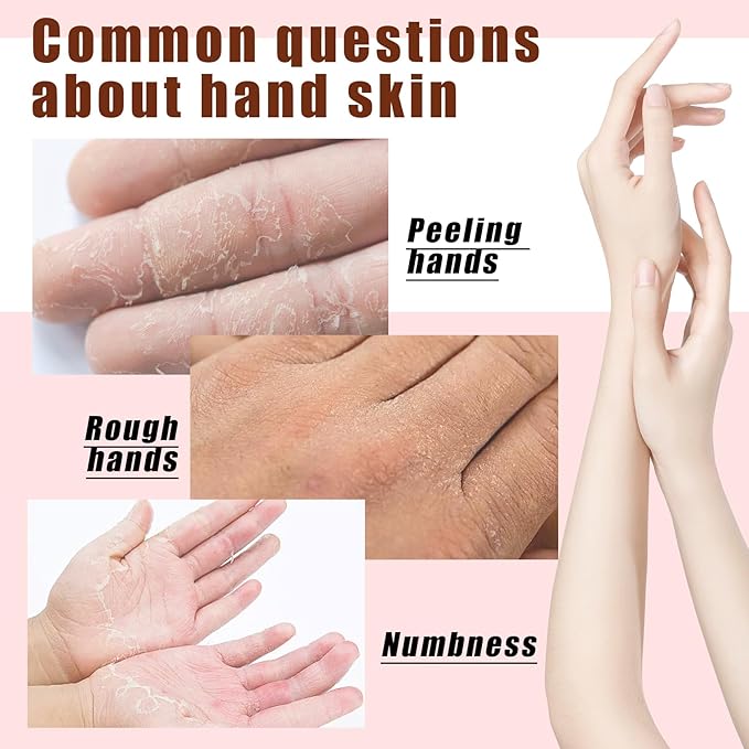 6 Pairs Hand Mask for Dry Cracked Hands,Nourishing Moisturizing Gloves,Hands Moisturizer for Deep Moisturizing,Silky Smooth Moisturizing Gloves,Hand Care Mask Set(B)
