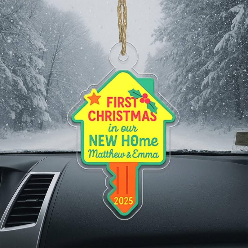 Personalized First Christmas In New Home Ornament, Custom Housewarming Ornament, New Home Gift, Couple Christmas Ornament, Holiday Keepsake Acrylic Ornament β Personalized