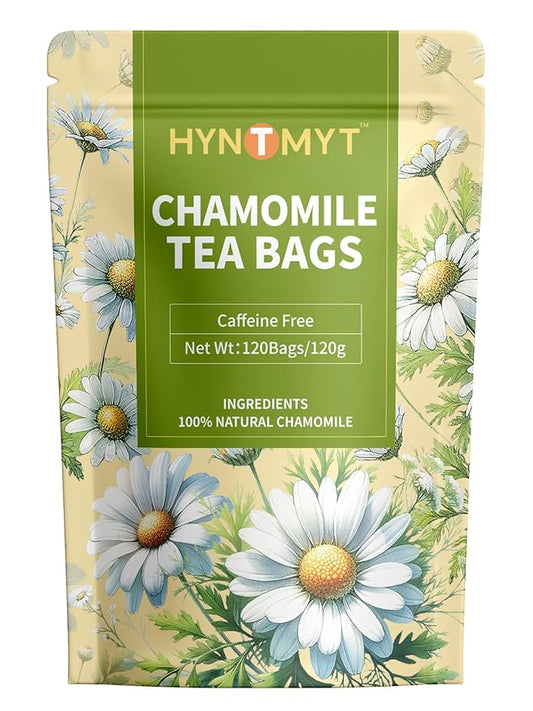 HYNTMYT Chamomile Tea Bags, 1g/bag, Natural & Pure Chamomile Flowers Herbal Tea, Caffeine Free, 120 Count
