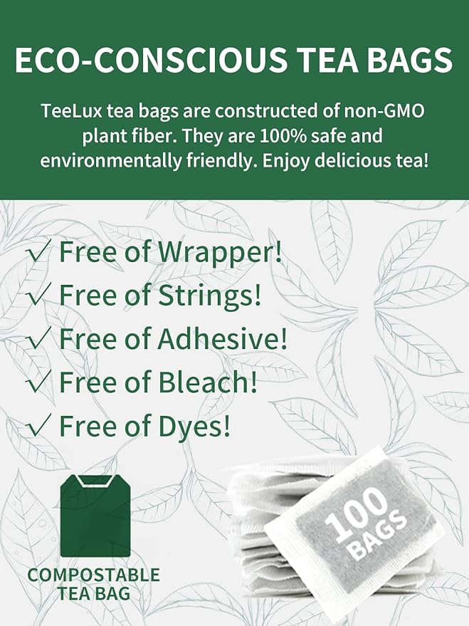 TeeLux Roasted Dandelion Root Tea Bags, Premium Natural Dandelion Root Herbal Tea, Caffeine Free, 50 Tea Bags