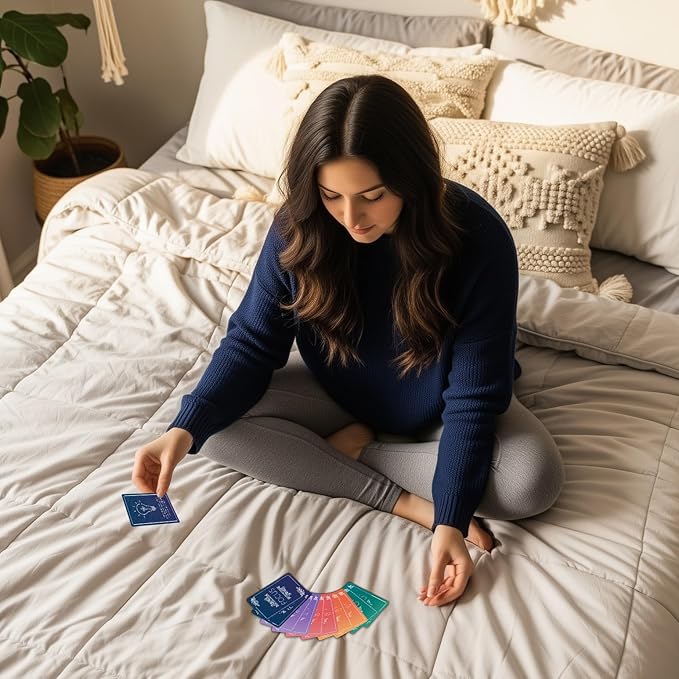 52 Mindfulness Cards, Stress and Anxiety Relief Mindfulness Tools, Therapy Games, Positive and Inspirational Gifts, Wellness and Meditation Tools, Affirmation Notes for Women and Men