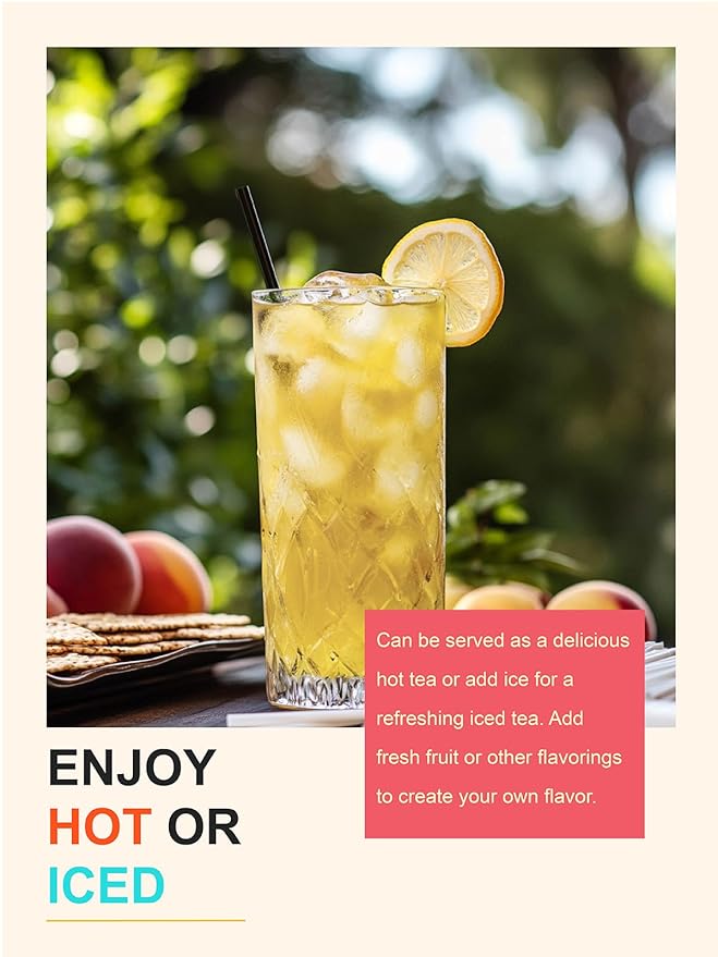 TeeLux Decaf Peach Ginger Green Tea, Mild Decaffeinated Green Tea with Spicy Ginger & Aromatic Natural Peach Flavor, 100 Count