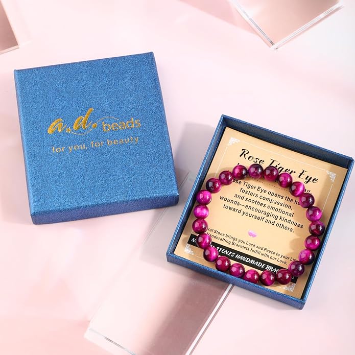 AD Beads 4mm6mm8mm10mm Handmade Bracelet - Natural Gemstone for Peace and Tranquility - Meditation, Yoga, Healing and Energy Gift for Unisex