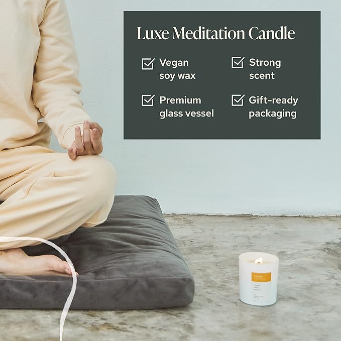 Mindful Modern Natural Awaken Candle | Ginger & Lemongrass Scented | Aromatherapy for Stress Relief, Meditation, Yoga, Chakra Healing, & Prayer | Elegant Home Fragrance | Soy Wax | 8oz Glass Jar