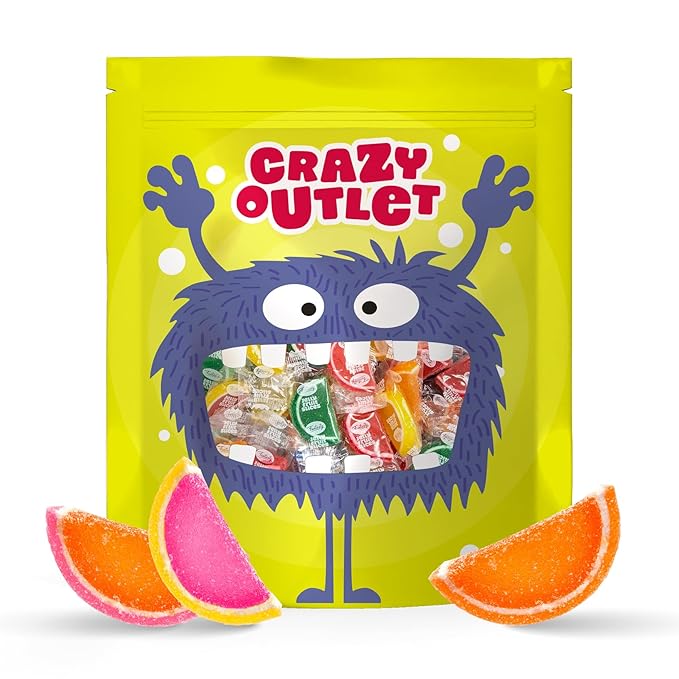 Fruit Slices - 2 Pound Bulk Pack (About 60 Count) - Jelly Candy - Assorted Flavors - Individually Wrapped Treats