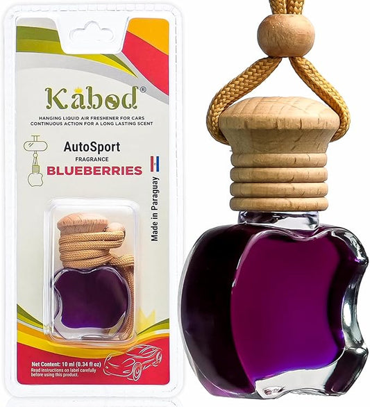 Kabod Blueberries Hanging Car Air Freshener | Essential Oil Diffuser | Sweet Fruity Scent | Natural Odor Eliminator | Long-Lasting Fragrance | 10 ml