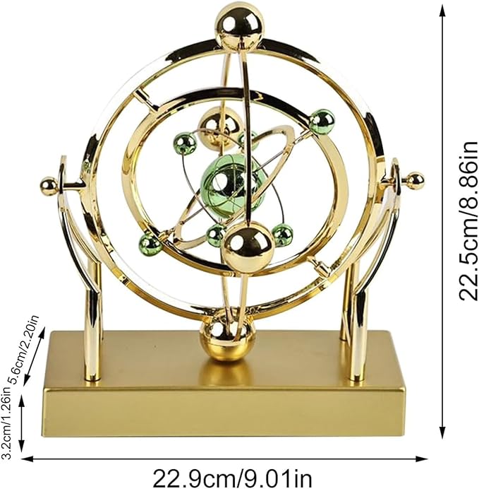 Celestial Orbit Perpetual Motion Pendulum, Kinetic Art Desk Decor, Battery Powered Perpetual Motion Machine, Magnetic Balance Model for Home or Office