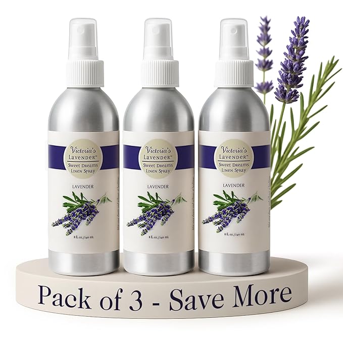 Victoria's Lavender Pillow and Linen Spray — Lavender Essential Oil - Lavender Spray, Mist Handmade in Oregon, Made in USA, Pack of Three 8 Oz Bottles