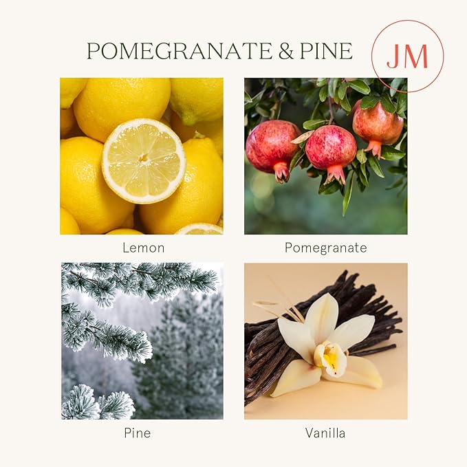 LA JOLIE MUSE Pomegranate & Pine Candle, Candles for Home Scented, Holiday Candle Gifts for Women&Men, Natural Soy Candles, Luxury Jar Candle, 11oz