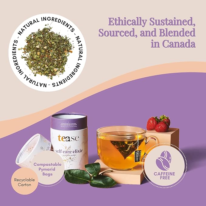 Tease Tea Moringa Wellness Tea - Self Care Elixir Herbal Tea, Digestive Health and Wellness Decaffeinated Tea Made with Moringa, Strawberry, Oranges, and Cinnamon for a Calm and Better Mind and Spirit