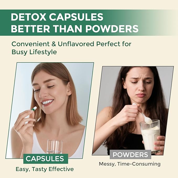 1000 MG Detox & Cleanse Capsules, 26-in-1 Plant-Based Formula, Liver & Colon Cleanse, Heavy Metal Detox for Women & Men, Natural Trace Binder, Antioxidant & Digestive Support, Vegan, 120 Counts