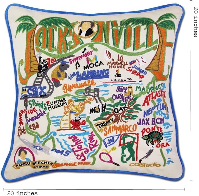 Catstudio Jacksonville Embroidered Decorative Throw Pillow