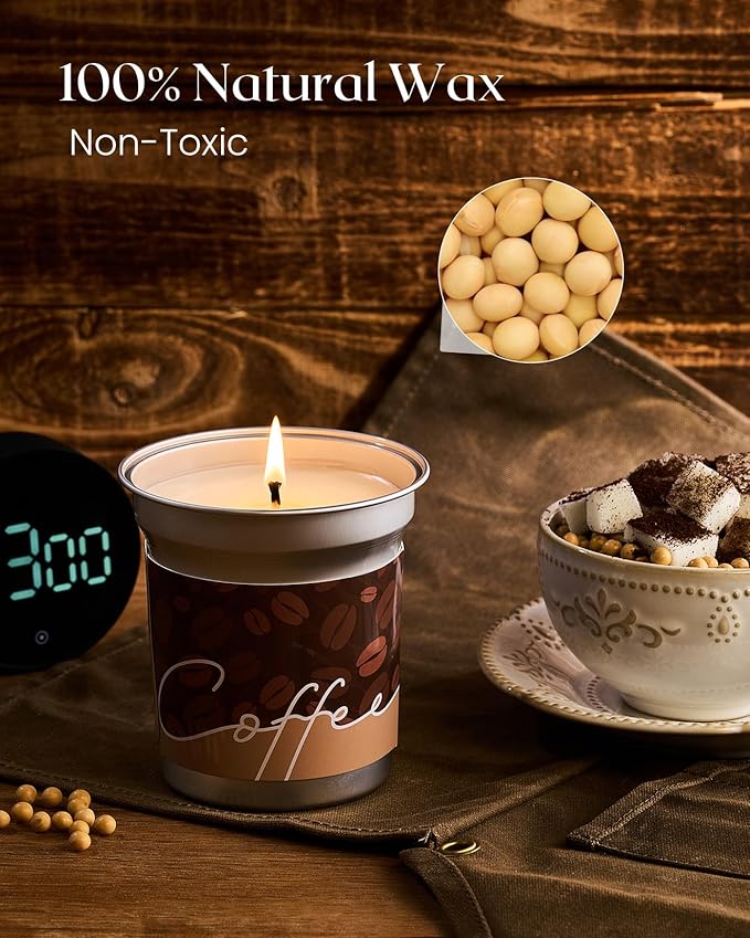 M&SENSE Hot Chocolate Scented Candles, Soy Wax 12.3oz 75 Hours Long Lasting Clean Burn, Organic Cocoa Candles Non Toxic, Fall Seasonal Candle for Home, Winter Holiday Aromatherapy Gifts for Women