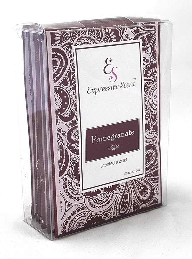 Expressive Scent – Home Fragrance Aromatic Sachets: Premium Long-Lasting Aroma, for Drawers Dressers Closets Car Kitchen, Pomegranate