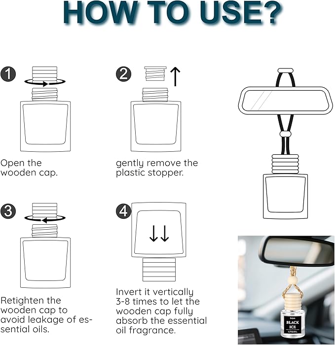 Hanging Car Air Freshener (Pack of 3) : Luxury Car Perfume for Women Men | Cute & Reusable Bottle with 45+ Days Long-Lasting Fragrance Oil Diffuser, Pistachio Salty Caramel