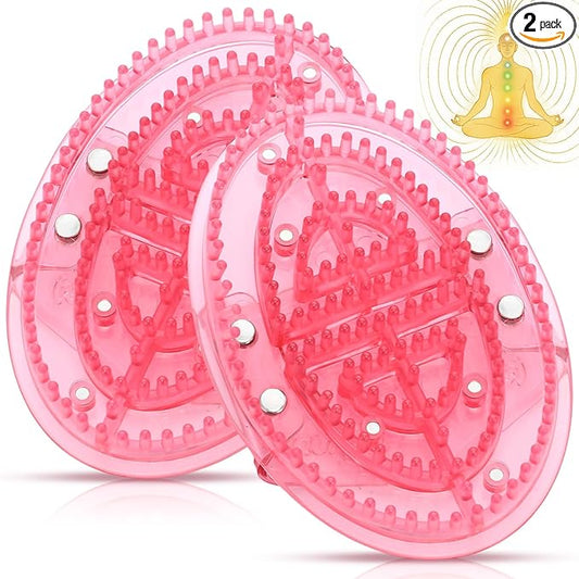 2 Pcs Meridian Massage Brush Magnetic Full Body Meridian Brush Beauty Salon Massage Tools for Full Body SPA Massager Relaxation(Pink)