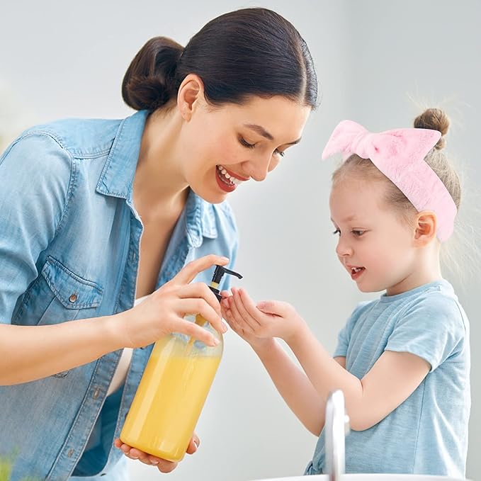 Casoty 8 Pcs Pink Spa Headbands, Soft Coral Fleece Hair Bow Headband for Washing Face, Makeup, Skincare, Yoga, Hair Accessory for Women, Girls, Adults, Gift