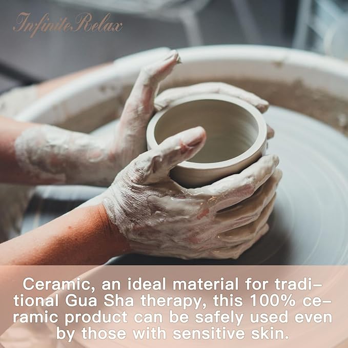 Advanced Ceramic Gua Sha Facial Tool, Skin Care for Women Men, Face Body Guasha Massage Tool Gift for Mom (Facial Massager)