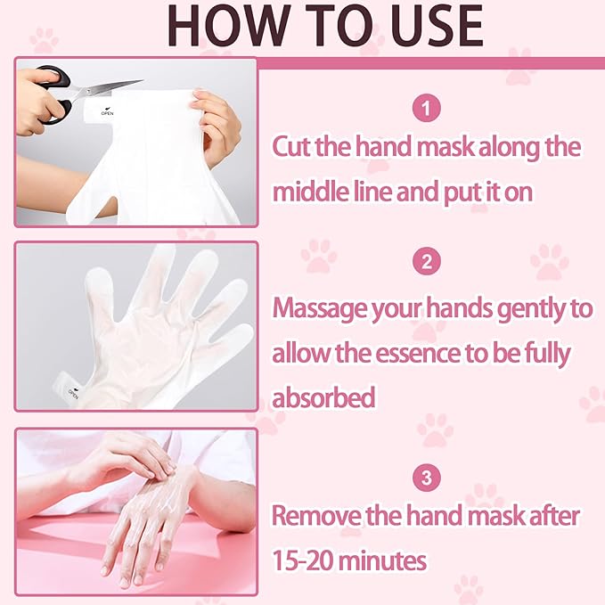 6PCS Hand Masks,Hydrating Hand Masks Moisturizing Gloves Overnight for Dry Cracked Hands,Daily Hand Care Hand Masks Gift Set for Women and Men D