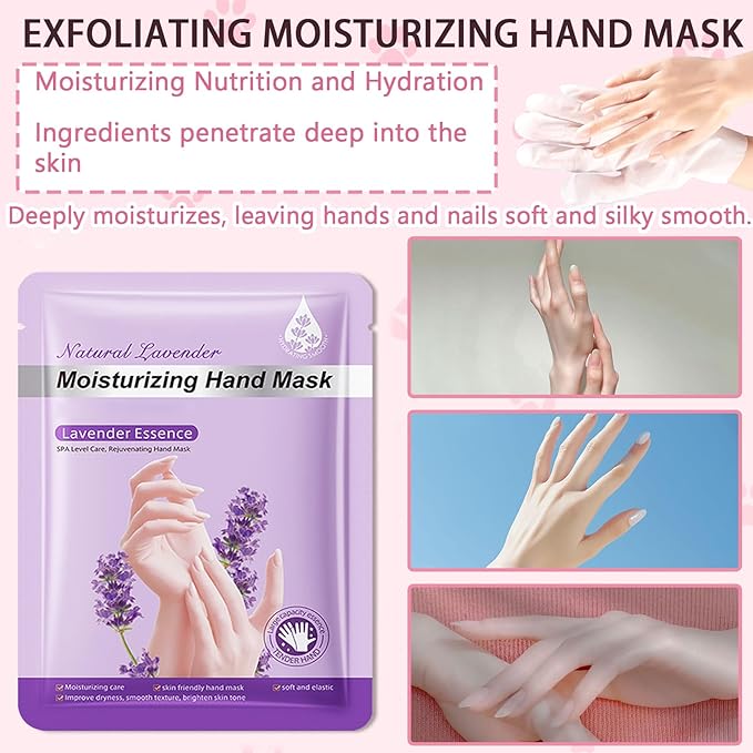 6PCS Hand Masks,Hydrating Hand Masks Moisturizing Gloves Overnight for Dry Cracked Hands,Daily Hand Care Hand Masks Gift Set for Women and Men K