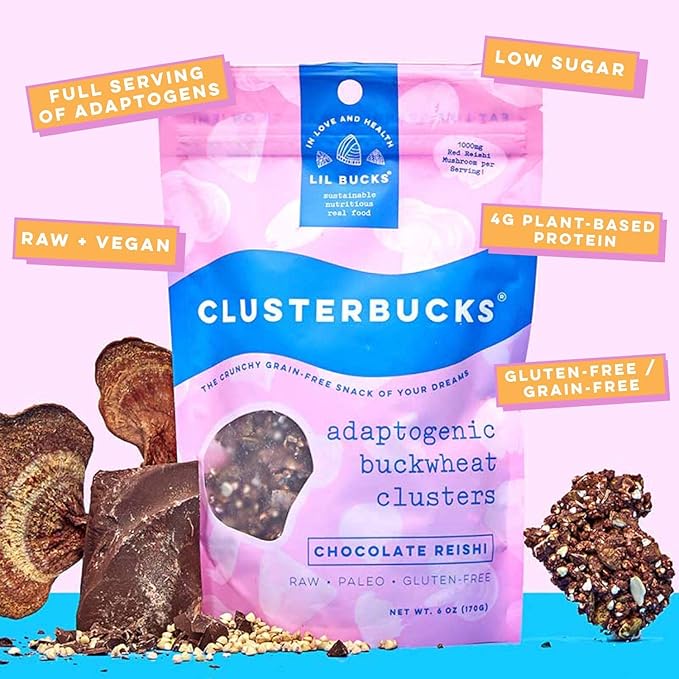 Clusterbucks Superfood Clusters – Grain-Free, Keto-Friendly Granola with Regeneratively Grown Sprouted Buckwheat– Gluten-Free, Low-Carb, Organic Healthy Snack (6 Ounce (Pack of 6), Chocolate Sea Salt)