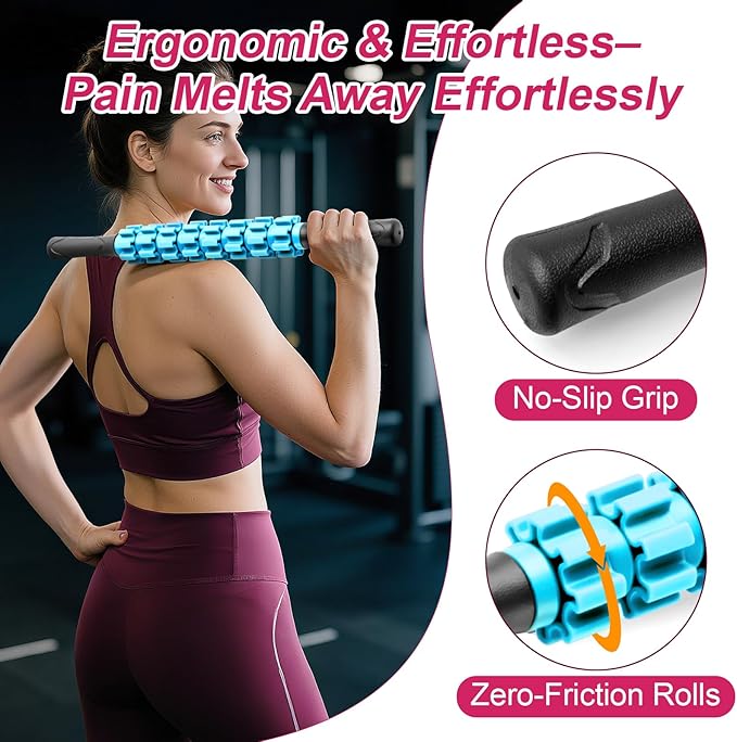 Massage Roller, Muscle Roller Stick, Therapy Roller Stick for Legs, Calf, Thigh, Lipo Roller for Relief Muscles, Deep Tissue Massage Rolling Pin for Trigger Points, Help Sore Muscle Recovery