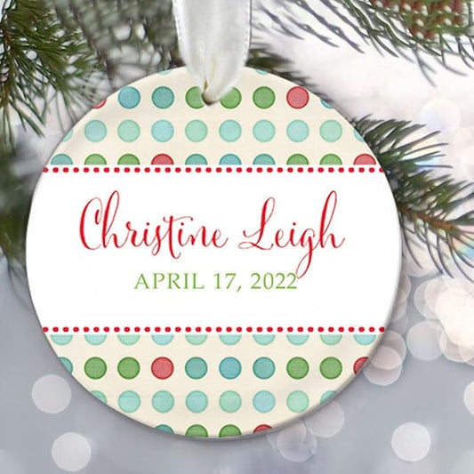 Personalized Christmas Ornament Birth Stats Gift - New Baby Keepsake for Birth Announcement