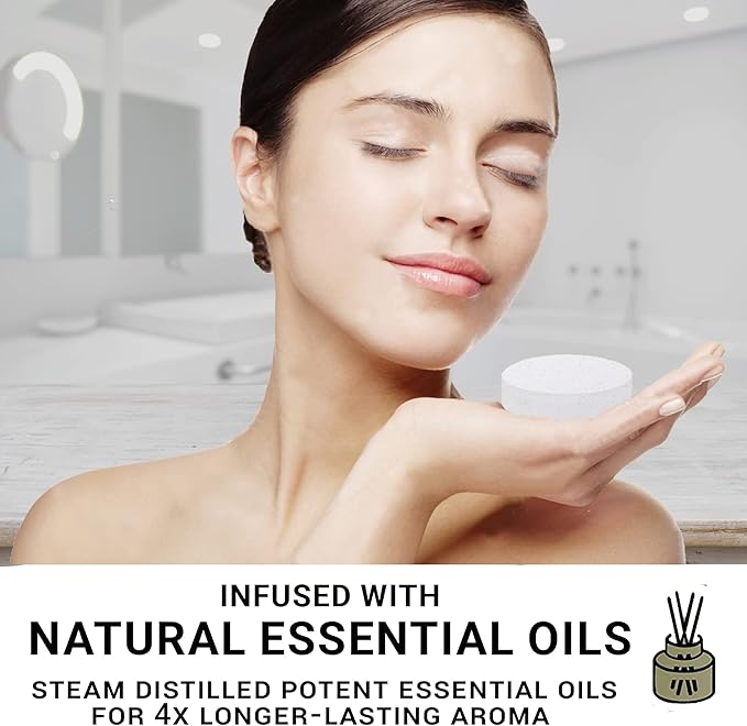 Shower Steamers Aromatherapy - Lavender Shower Steamers with Organic Essential Oils for Vaporizing Steam Spa, Relaxation, Vapor Shower Tablet, Shower Melts- Selfcare Gifts for Her/Him, Birthday Gift