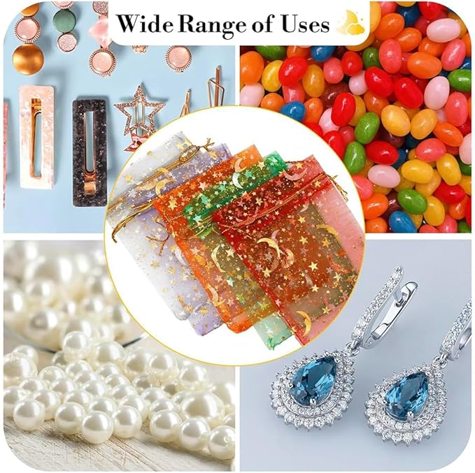 100 Pcs Mixed Colors Organza Gift Bags Small Jewelry Pouches Wedding Jewelry Bag 2x3 Inch Favour bags Lavender Bag for Wedding Birthday Party Christmas Candy Mesh Bags