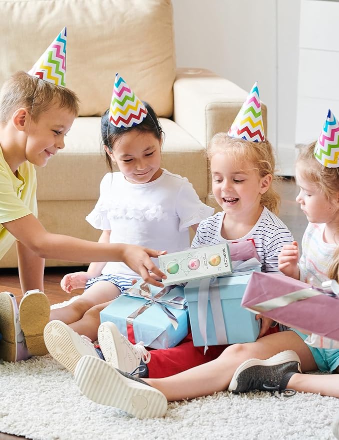 Momcozy Natural Essential Oil Bath Bombs,3 Pcs Bubble Bath Fizzy Balls with 3 Cute Shapes,Bath Bombs Gift Set for Kids Girls Boys Toddler, Ideal Gift for Birthday, Bath Bomb Kit