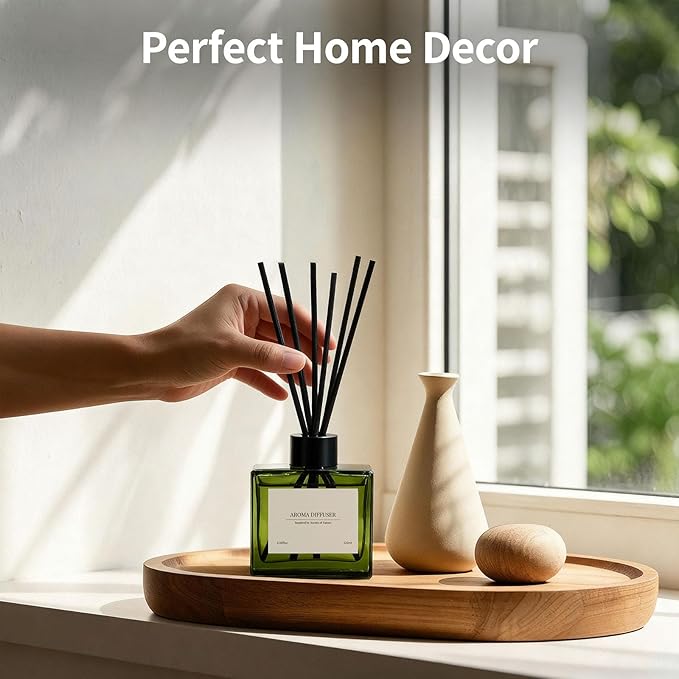 Reed Diffuser, 4 oz Jasmine Lily Scent Diffuser with 7 Sticks, 90 Days Long Lasting Reed diffusers for Home, Elegant Fragrance for Bathroom Bedroom Office Decor, Air Fresh